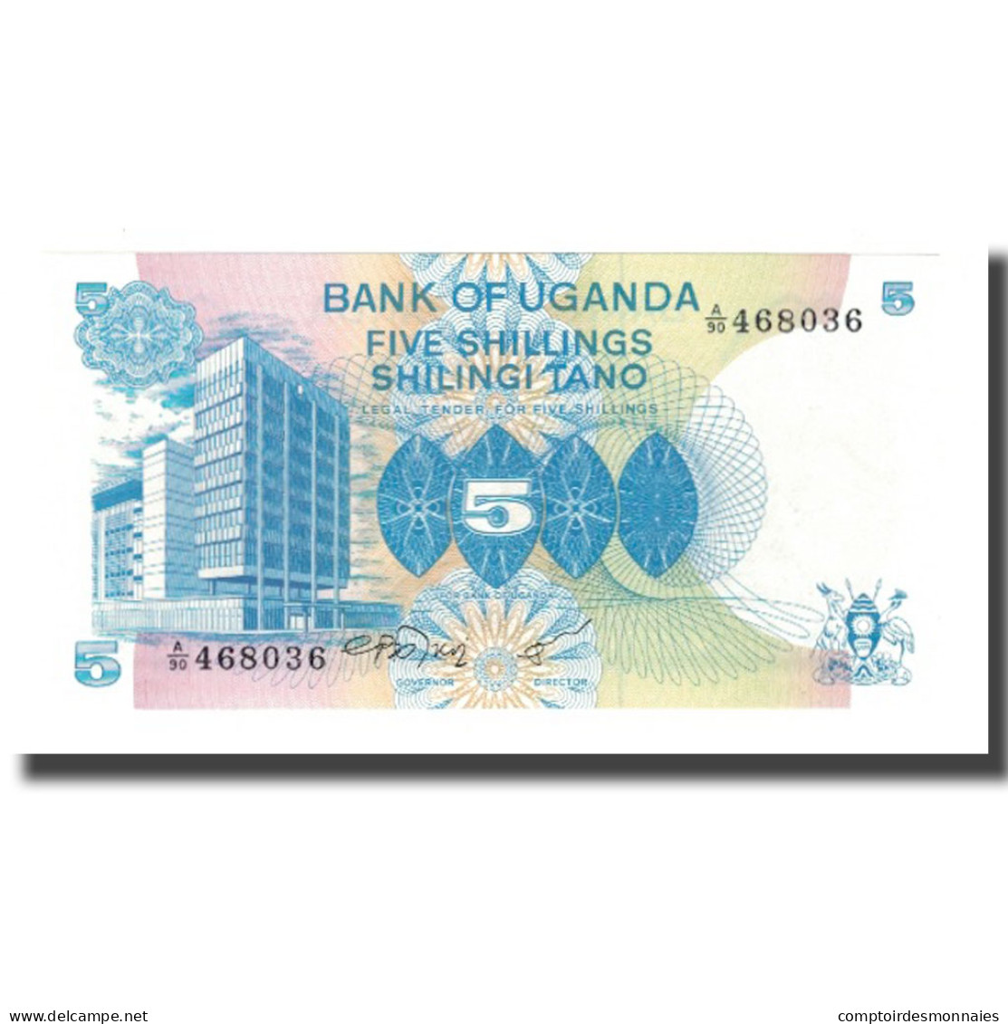 Billet, Uganda, 5 Shillings, Undated (1979), KM:10, NEUF - Uganda