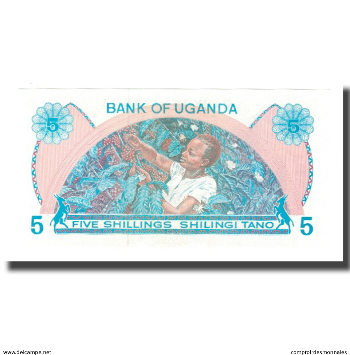 Billet, Uganda, 5 Shillings, Undated (1979), KM:10, NEUF - Ouganda