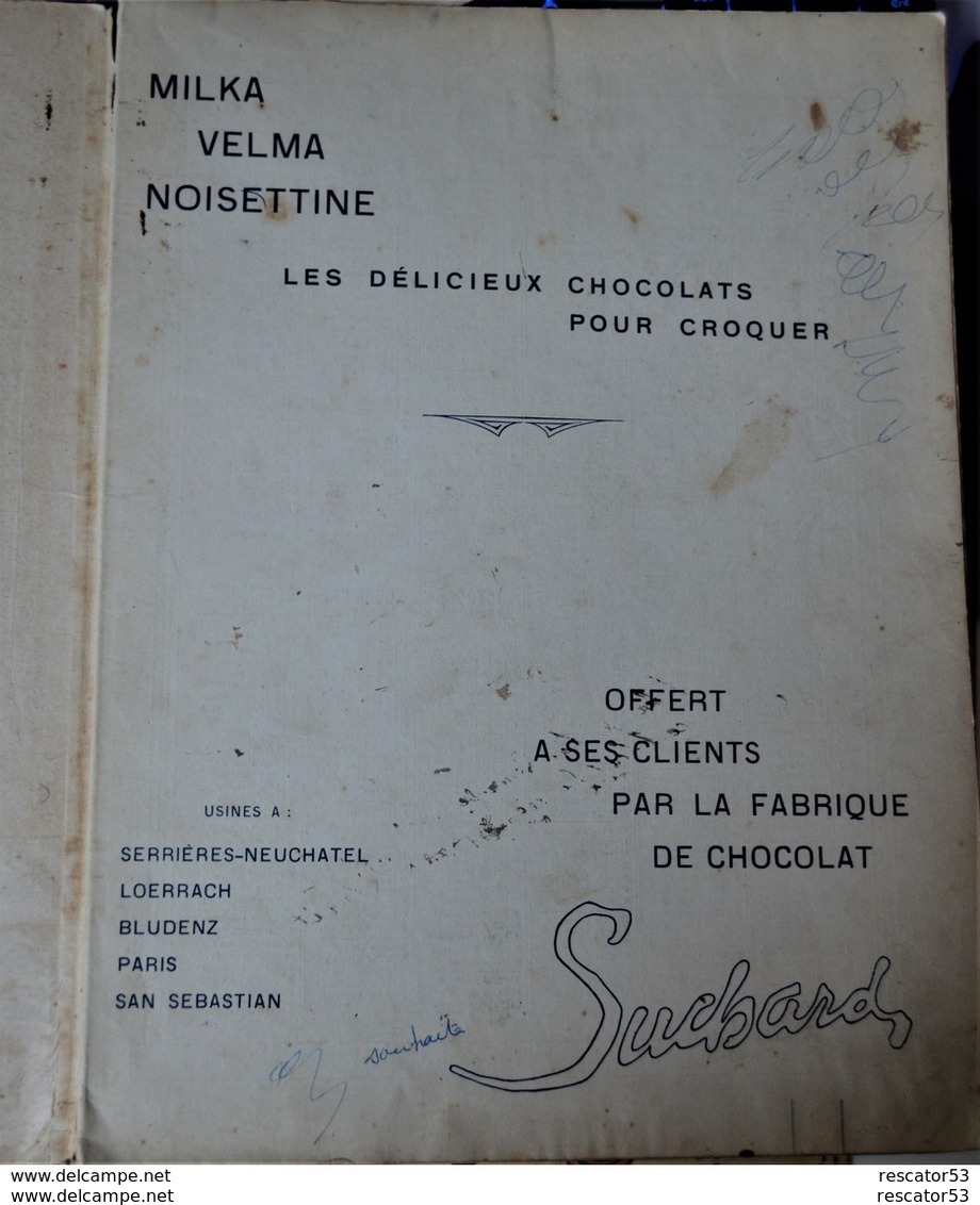 Très Rare Livre 31 X 23 Cm Chocolat Suchard 1911 Pour Buvards Complet - Chocolat