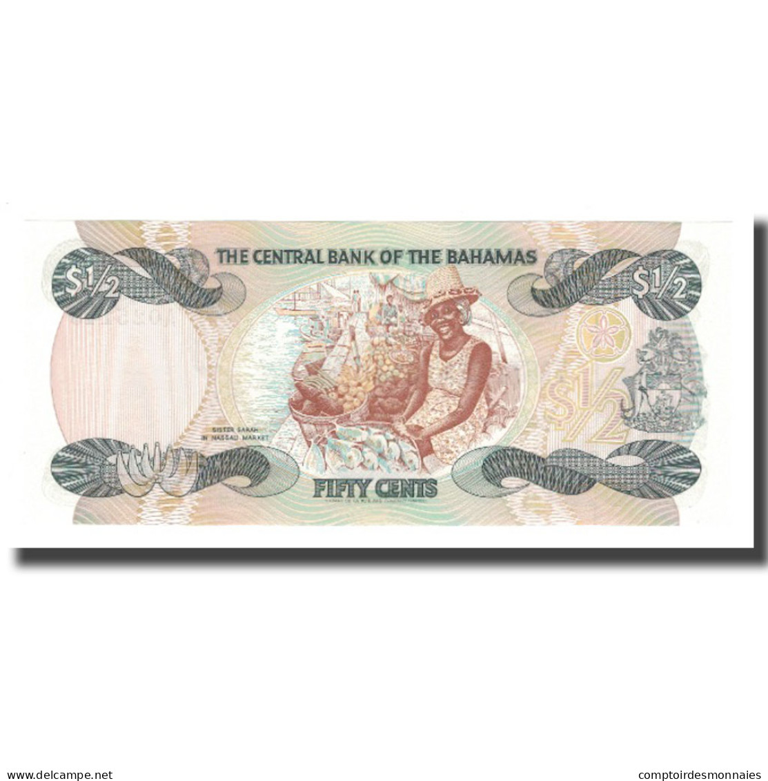 Billet, Bahamas, 1/2 Dollar, L.1974 (1984), KM:42a, NEUF - Bahamas