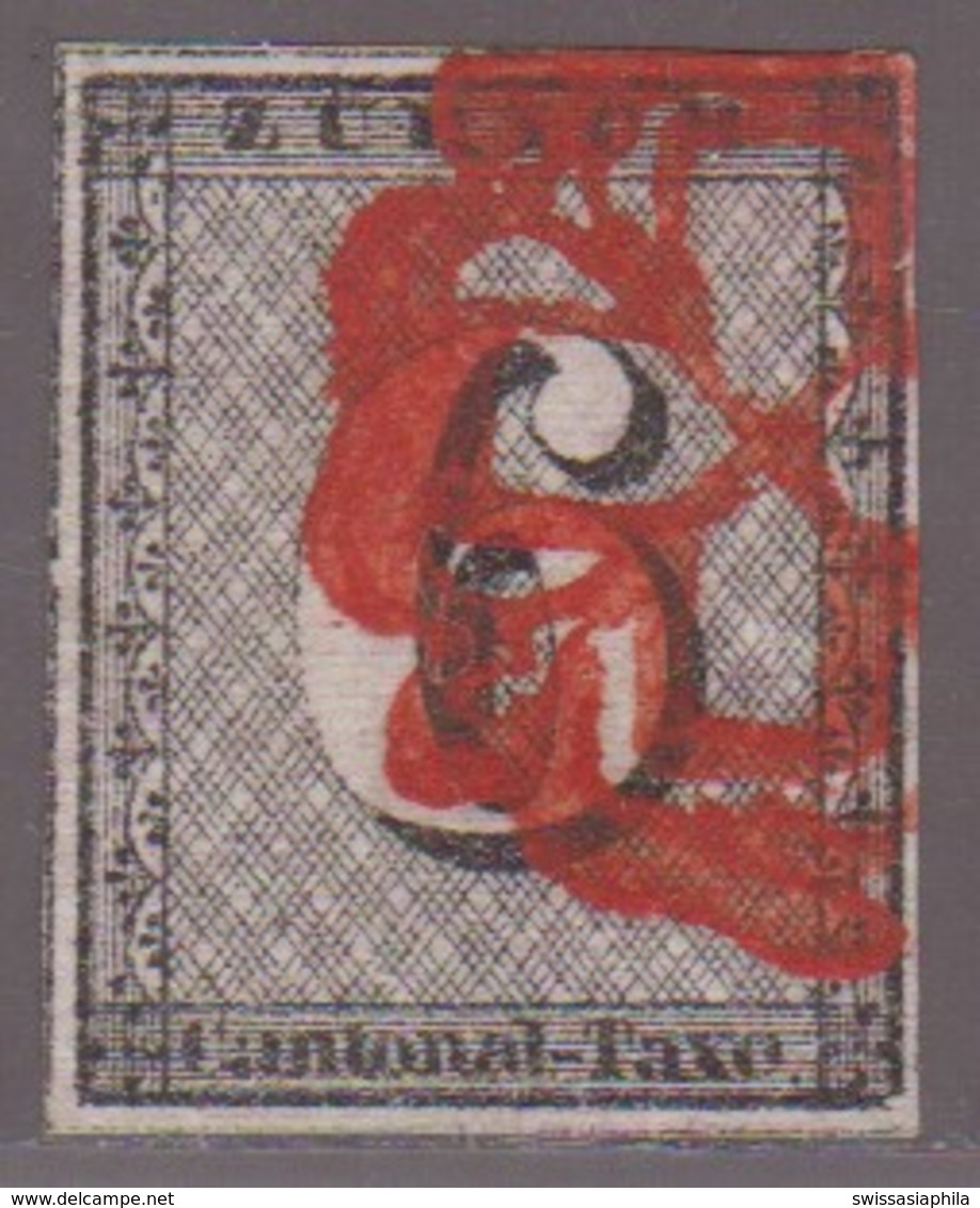 ZH   ZÜRICH 6  /  KAT.NO. 2w  /  MIT ATTEST - 1843-1852 Kantonalmarken Und Bundesmarken