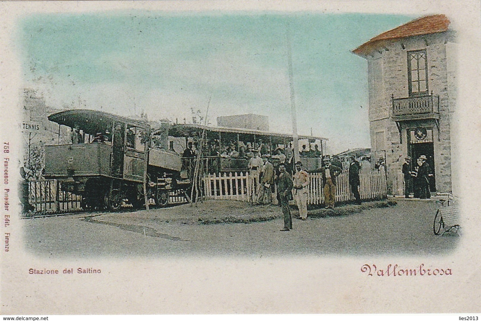 RPCP, Italie, Vallombrosa, Stazione Del Saltino, Photo Of Old  Postcard, 2 Scans - Treinen