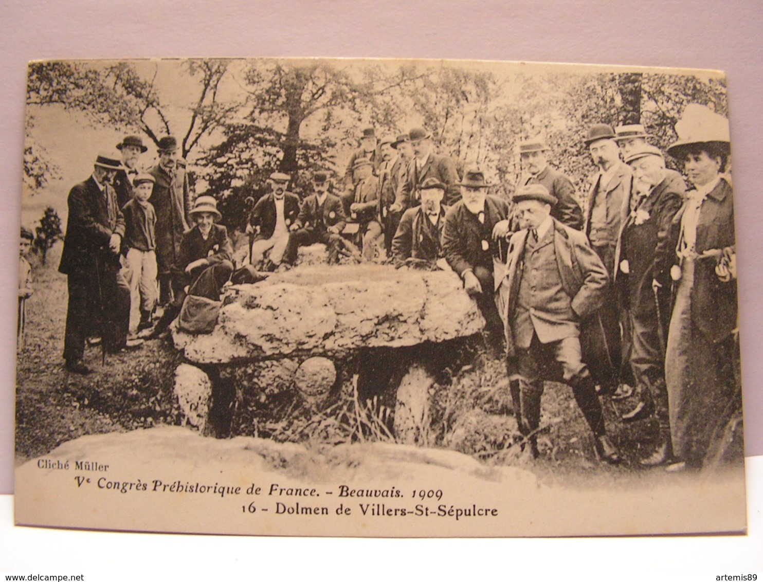 CPA 60 OISE CONGRES PREHISTORIQUE BEAUVAIS 1909 DOLMEN DE VILLERS SAINT SEPULCRE 483 - Beauvais