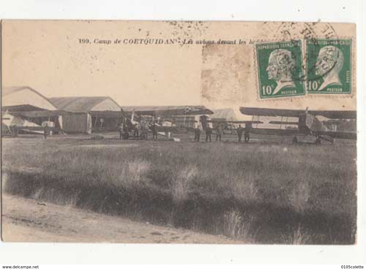 CPA - France 56 - Camp De Coetquidan - Les Avions Devant Les Hangars -  Achat Immédiat - (cd016 ) - Casernes