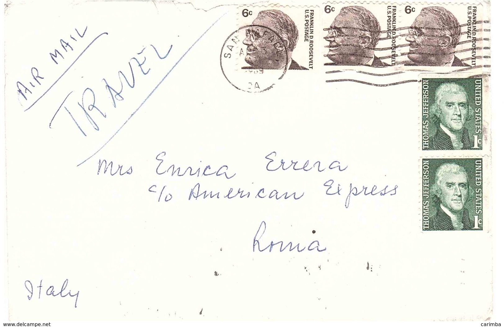 LETTERA X ITALY AIR MAIL - Storia Postale