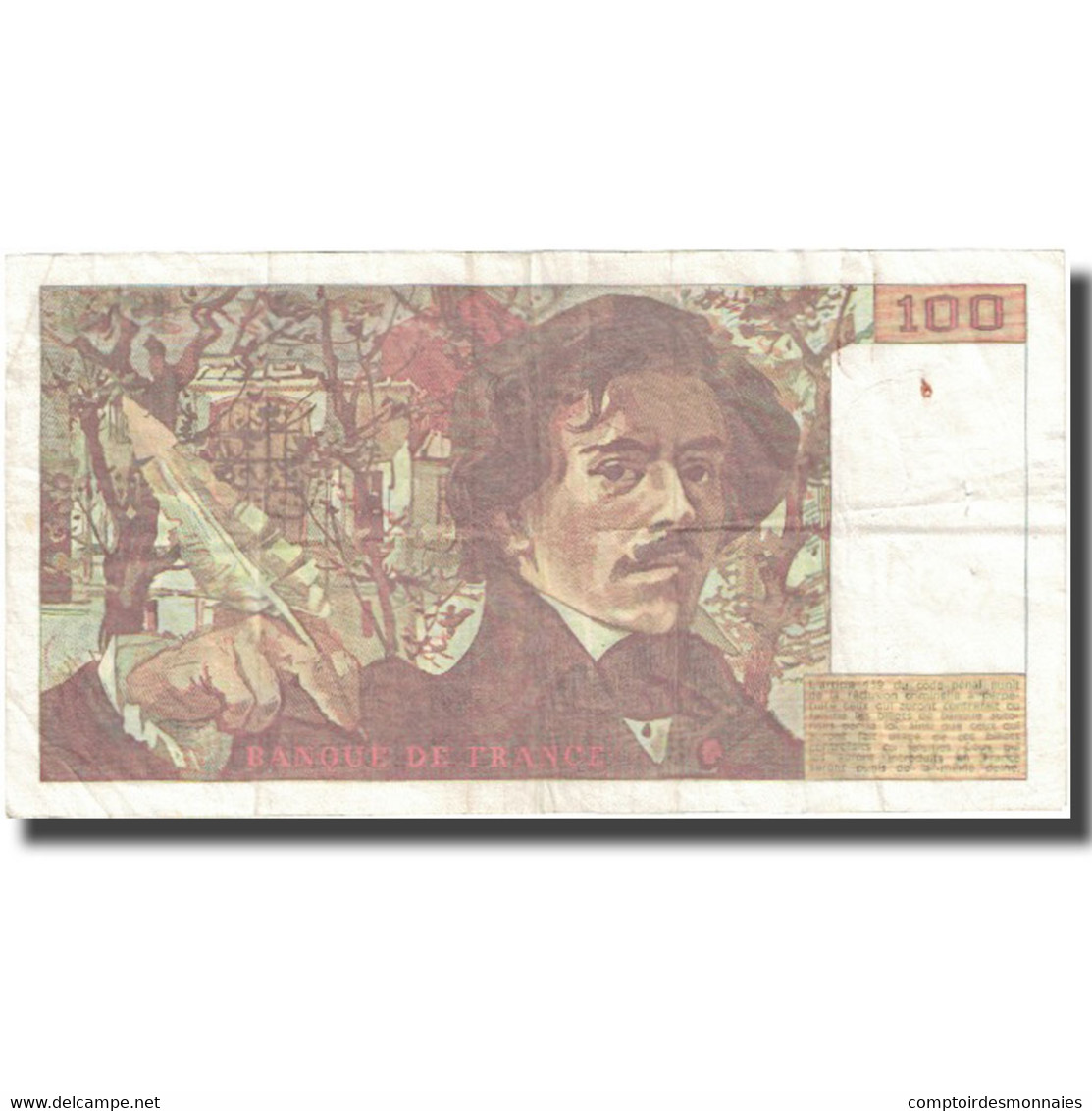 France, 100 Francs, Delacroix, 1991, 1991, TB+, Fayette:69bis.4a, KM:154f - 100 F 1978-1995 ''Delacroix''