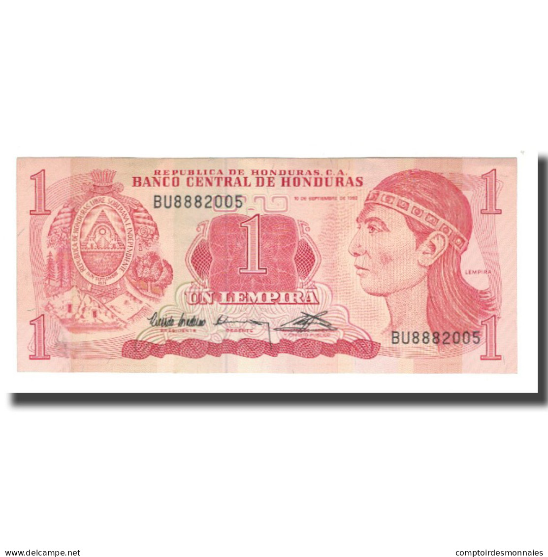 Billet, Honduras, 1 Lempira, 1992, 1992-09-10, KM:71, NEUF - Honduras