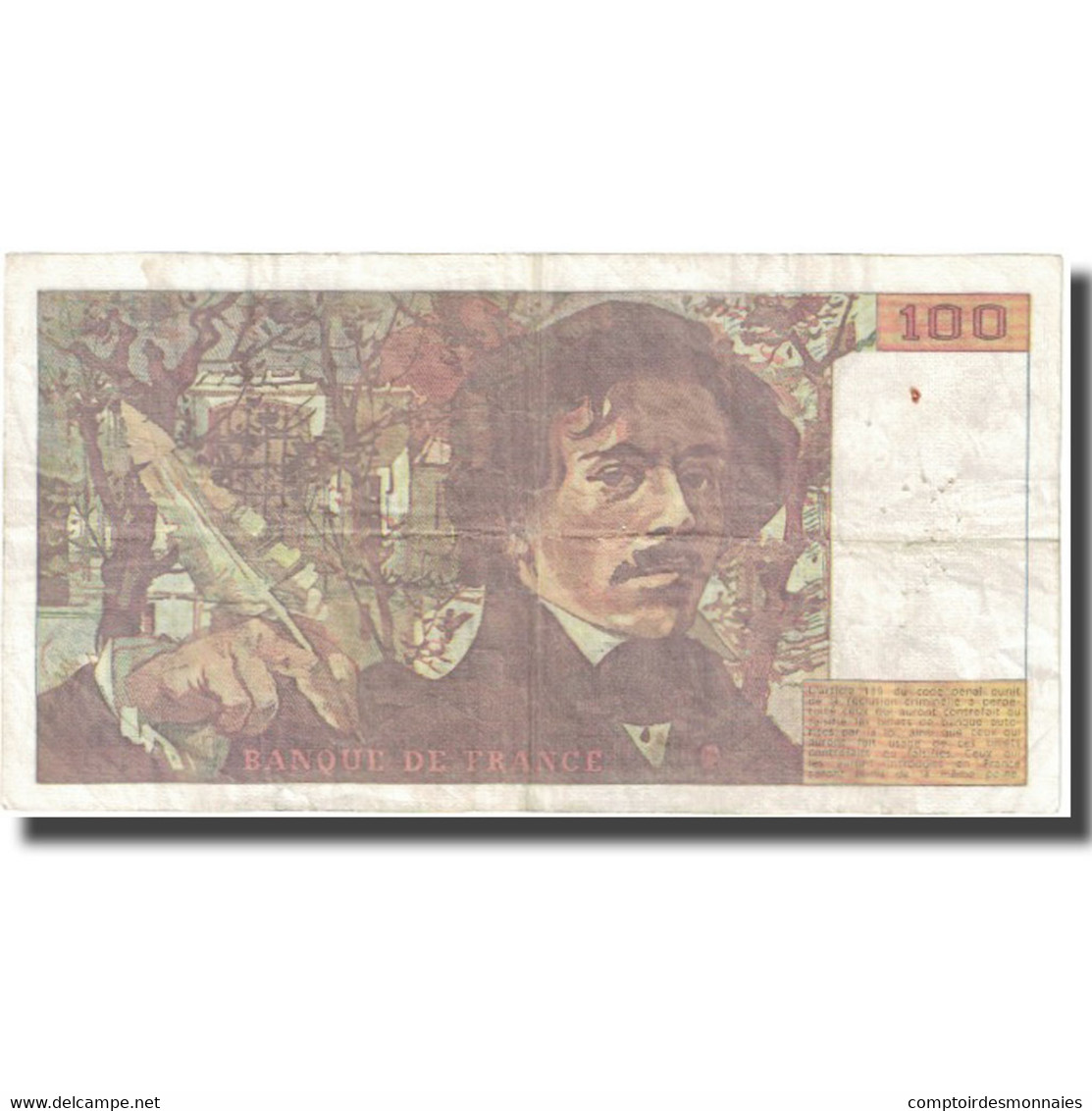 France, 100 Francs, Delacroix, 1990, 1990, TB+, Fayette:69bis.2b, KM:154e - 100 F 1978-1995 ''Delacroix''