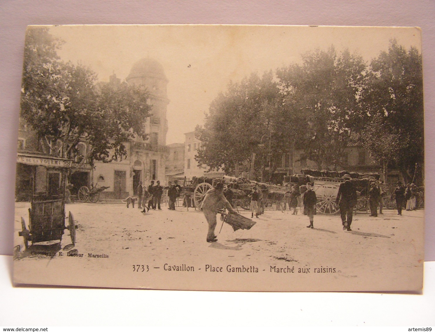 CPA 84 VAUCLUSE CAVAILLON PLACE GAMBETTA MARCHE AUX RAISINS 512 - Cavaillon