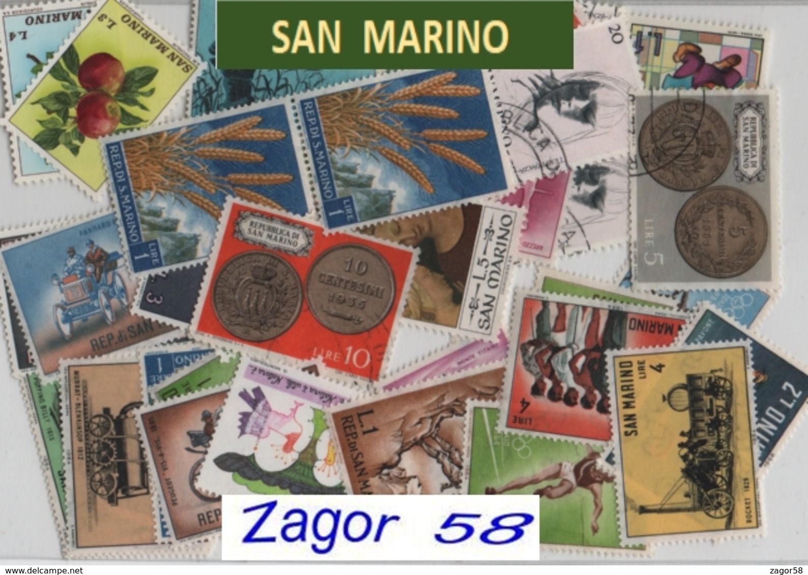 SAN  MARINO  -  100  DIFFERENTI  SOLO  COMMEMORATIVI  -   NUOVI  / USATI  - - Collections, Lots & Séries