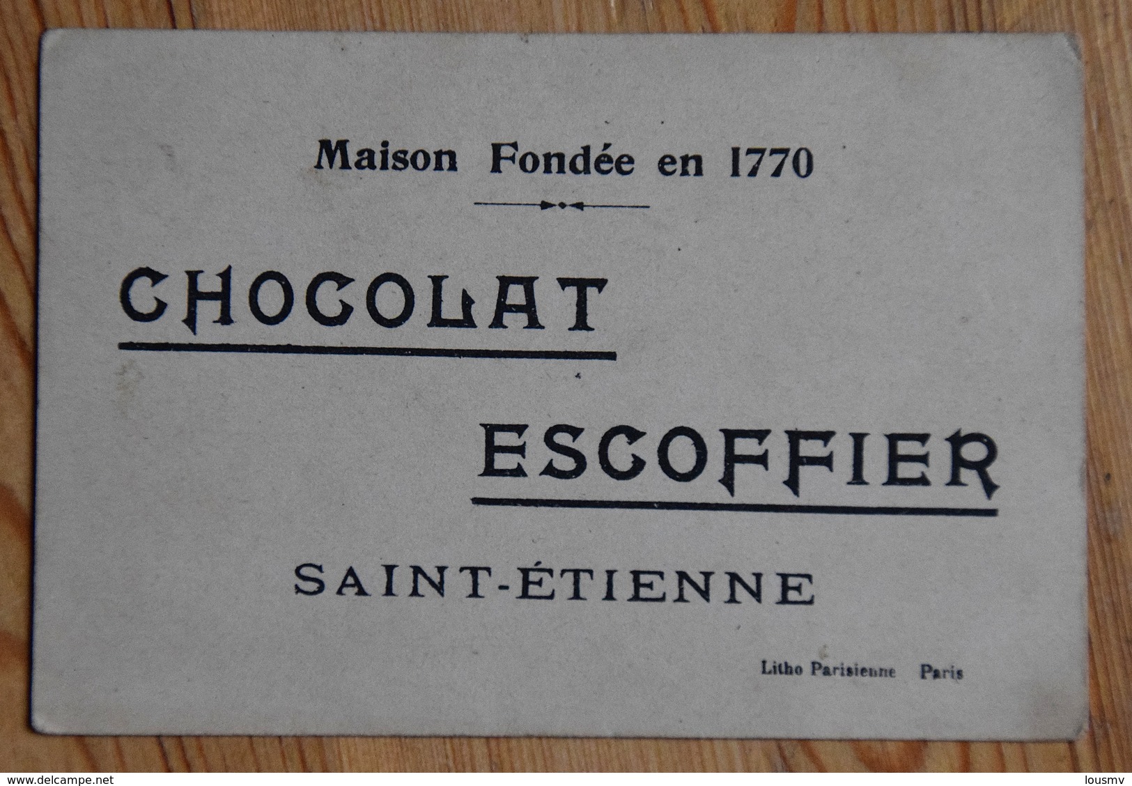 Publicité Chocolat Escoffier - Saint-Etienne - Image : Vieilles Coutumes - Dauphiné - La Boudinée - 10,5 X 7cm (n°16783) - Advertising