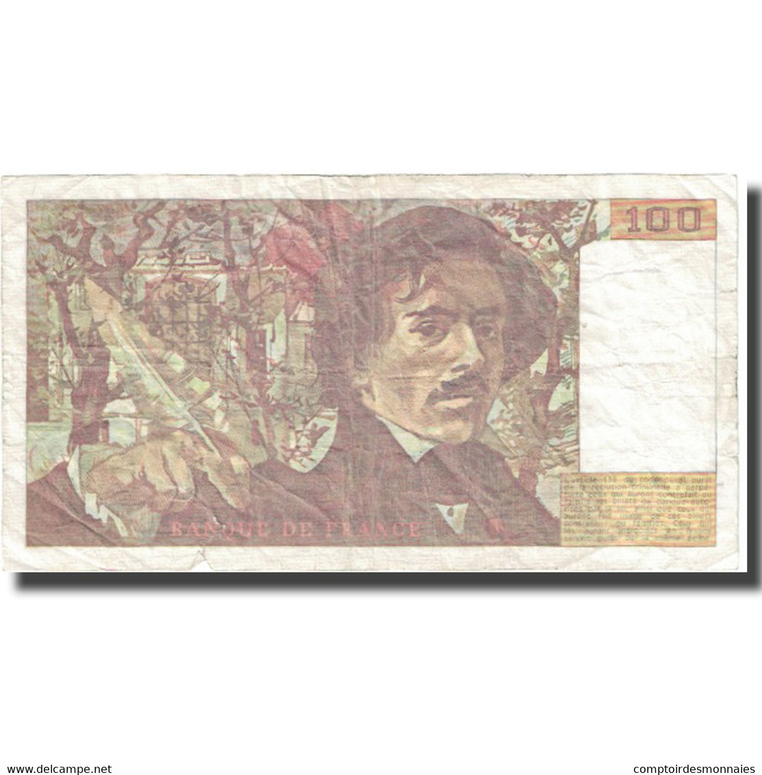 France, 100 Francs, Delacroix, 1991, 1991, TB+, Fayette:69bis.3a2, KM:154e - 100 F 1978-1995 ''Delacroix''