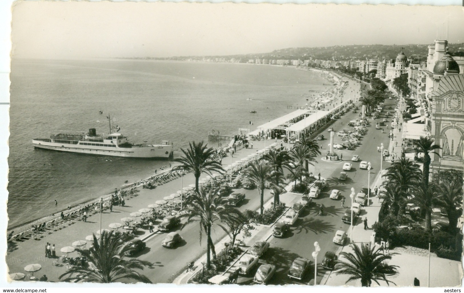 Nice 1956; La Promenade Des Anglais (avec Bateau) - Voyagé. (MAR - Nice) - Other & Unclassified