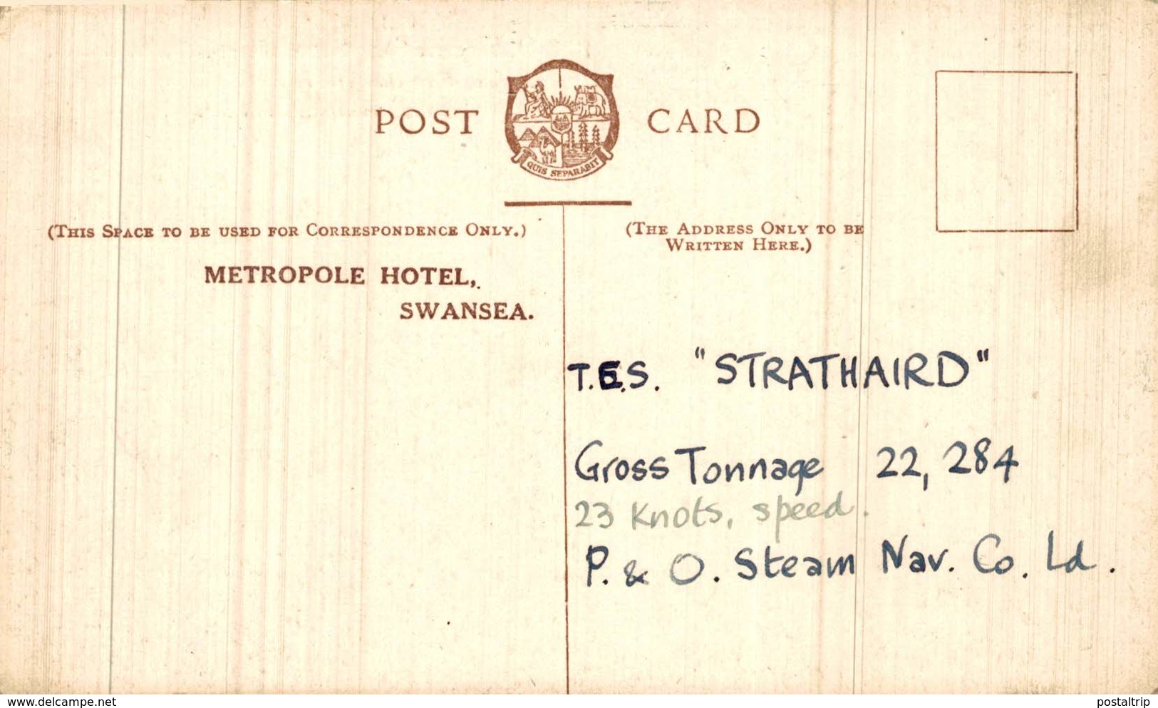 P. & O. Electric Ship Strathaird , 22,500 Tons - Steamers