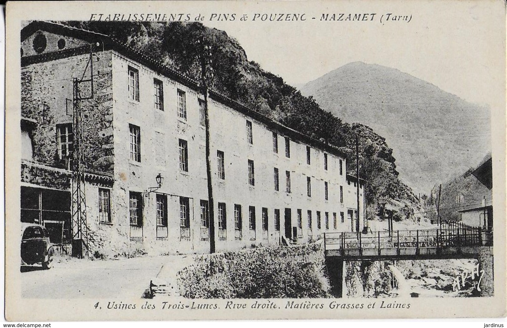 MAZAMET :: Etablissements  De Pin Et Pouzenc- Usine Des  Trois-Lunes, Rive Droite: Matières Grasses Et Laines (trés Rare - Mazamet