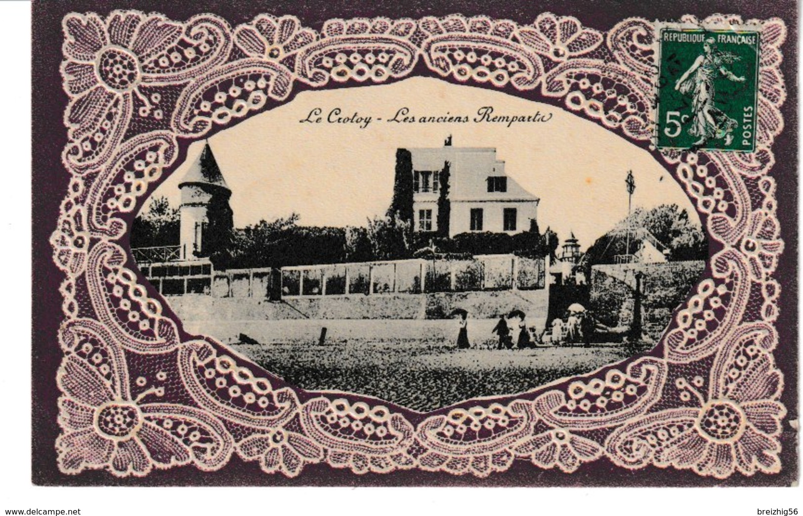 Somme LE CROTOY Les Anciens Remparts (belle Carte Gauffrée Dentelle) - Le Crotoy