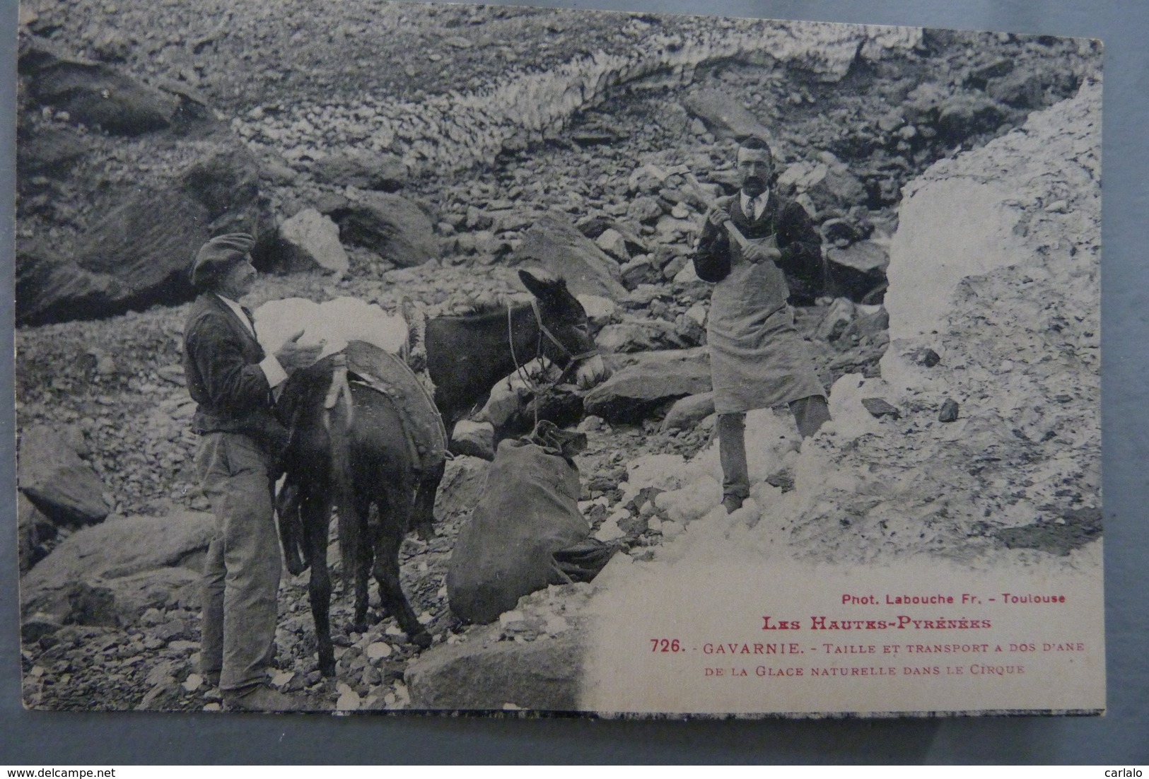 Cpa 65 GAVARNIE Taille Et Transport De Glace - Gavarnie