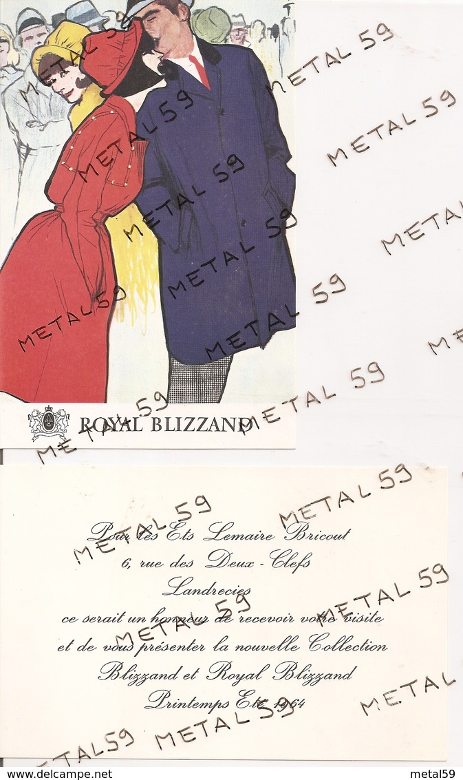 Carte Invitation Des Ets Lemaire Bricout à Landrecies, Vêtements Royal Blizzand, Collection été 1964 - Autres & Non Classés