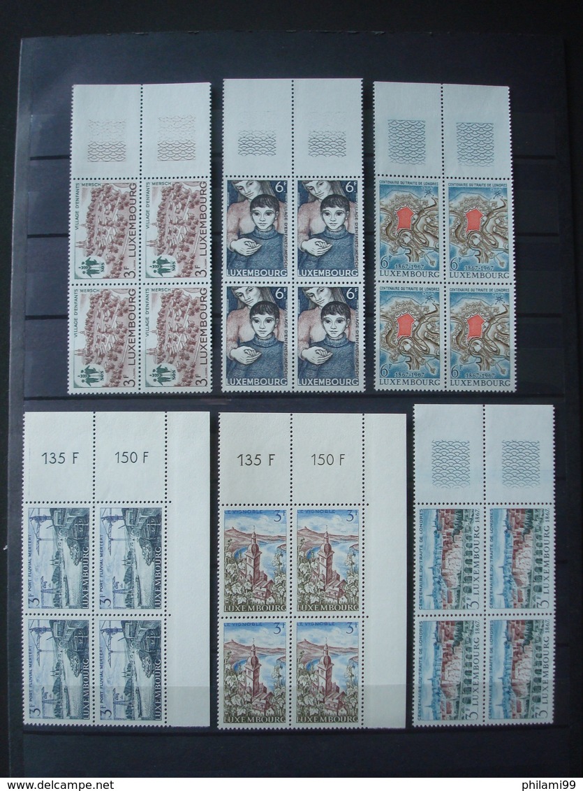 LUXEMBURG 7 SCANS MNH** BLOCS OF 4 - Collections