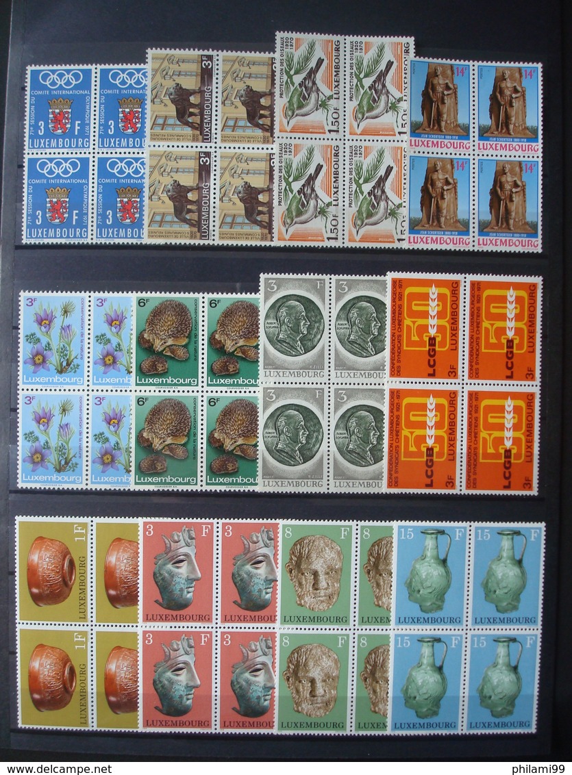 LUXEMBURG 7 SCANS MNH** BLOCS OF 4