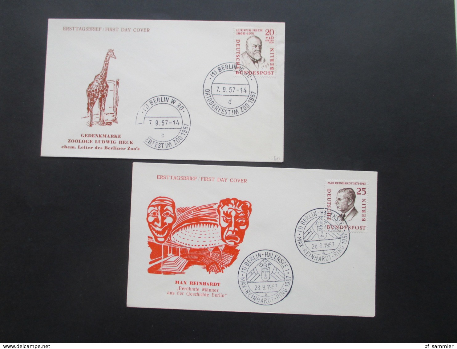 Berlin 1955 - 80 FDC / SST / Sonderbelege in 2 dicken Briefalben! Mit gutem FDC Berliner Stadtbilder alleine schon 200€