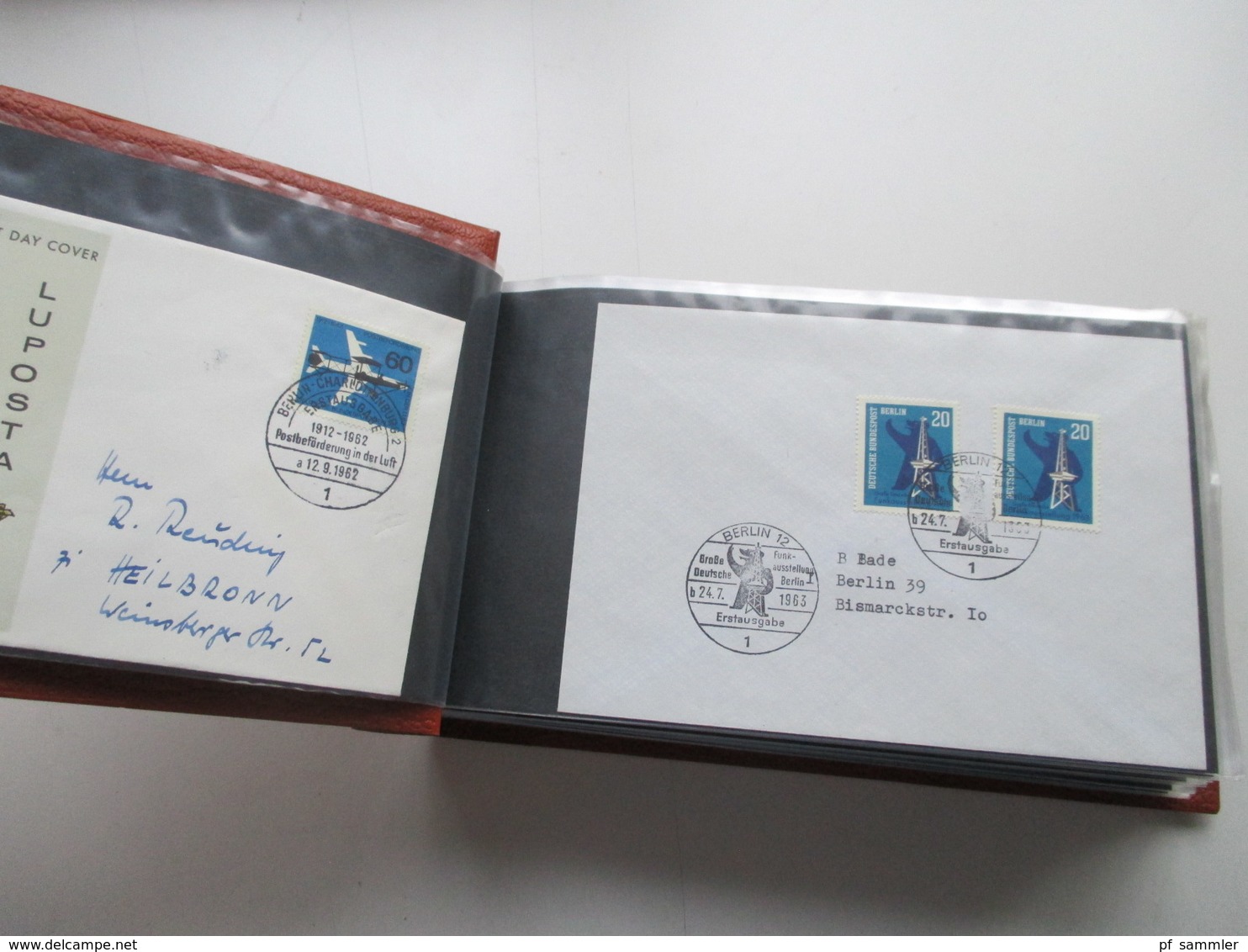 Berlin 1955 - 80 FDC / SST / Sonderbelege in 2 dicken Briefalben! Mit gutem FDC Berliner Stadtbilder alleine schon 200€