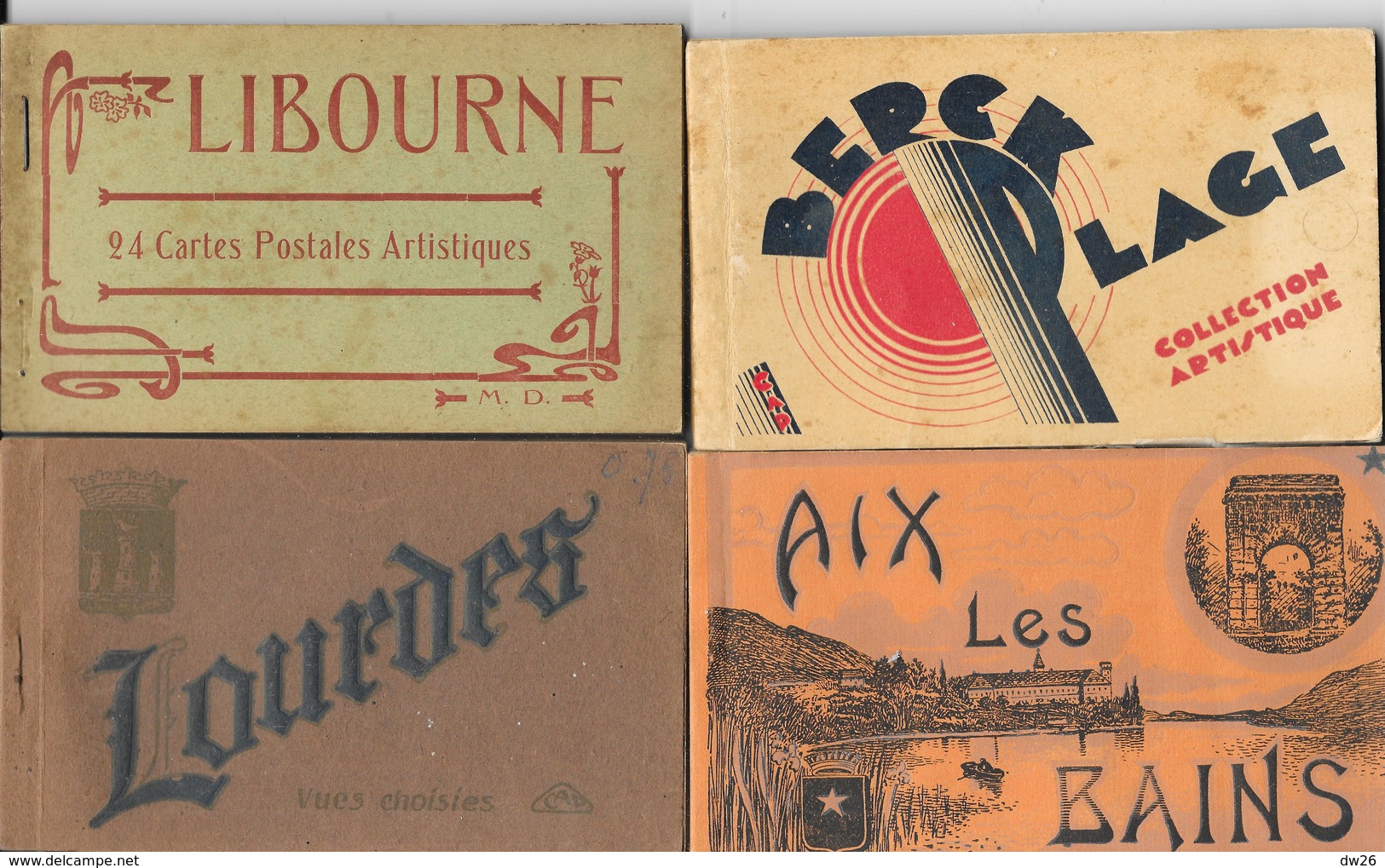 Lot De 21 Pochettes - Pochette, Carnet 290 CPA: St Quay, Aix Les Bains, Libourne, Le Crotoy, Lisieux, Briançon... - 100 - 499 Postkaarten