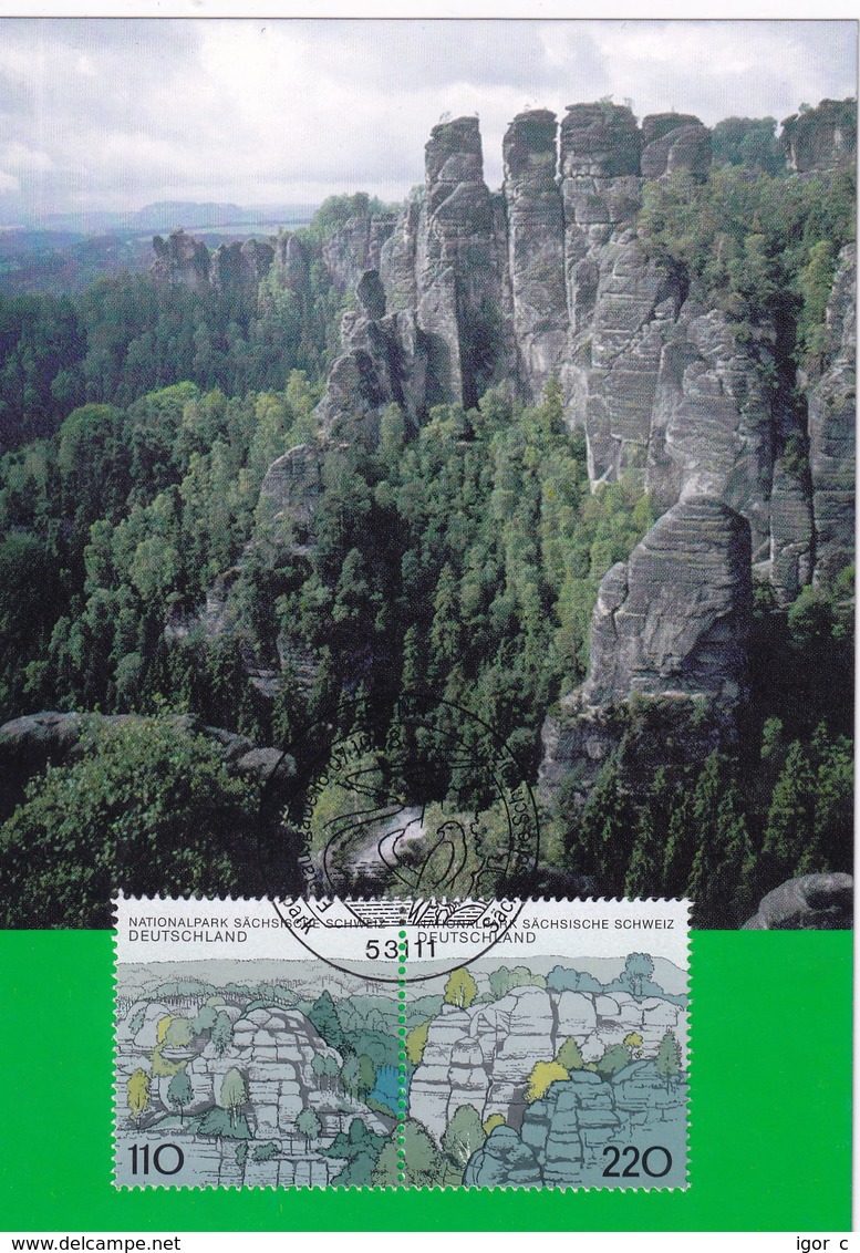 Germany 1998 Maximum Card: Narure Protection; National Park Sächsische Schweiz - Umweltschutz Und Klima