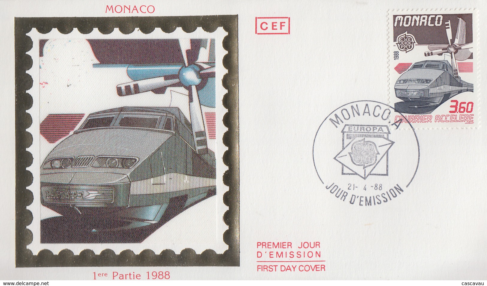 Enveloppe  FDC  1er  Jour   MONACO    EUROPA    1988 - 1988