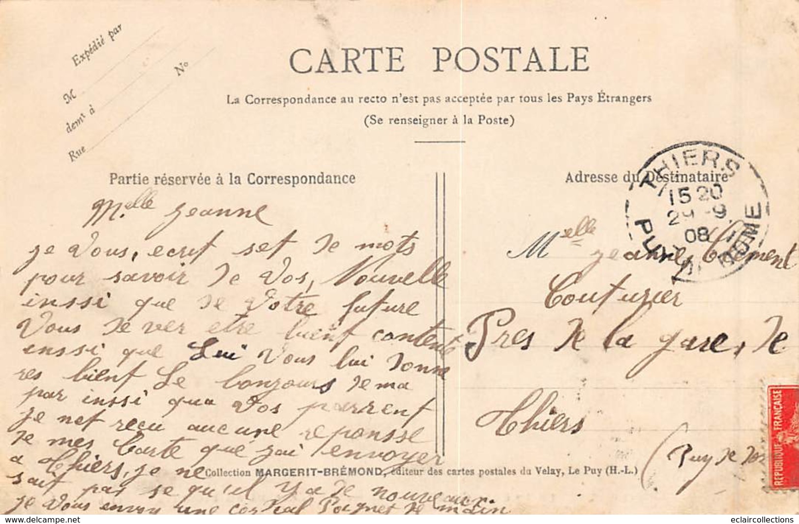 Thème   Escrime.      Le Puy En Velay   43    Fête Du 86 ème   1908   Assaut Au Fleuret     Escrimeurs       (voir Scan) - Schermen