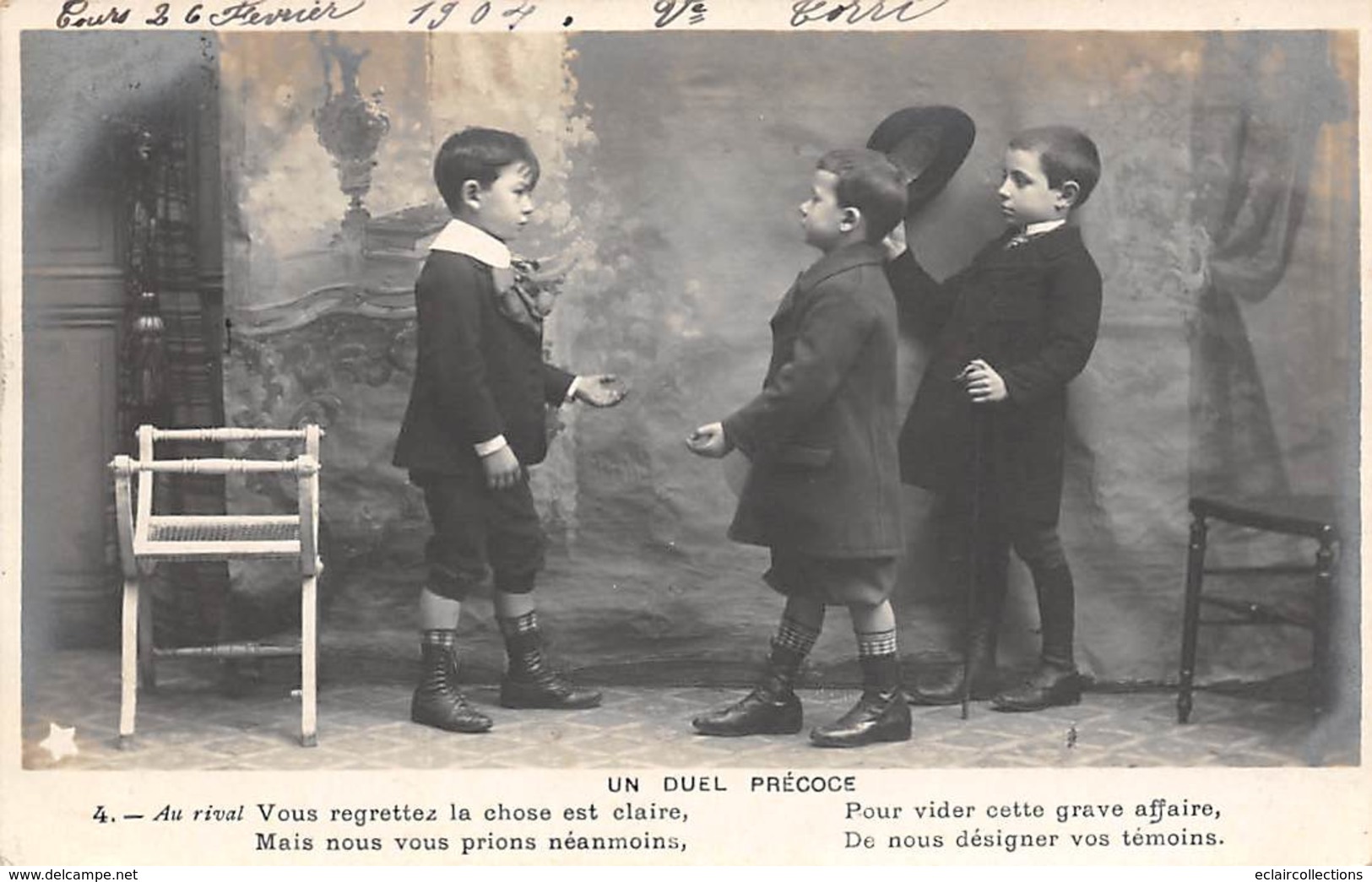 Thème   Escrime.   Série De 10 Cartes   Duel D'enfants   Manque La N°1      (voir Scan) - Fencing