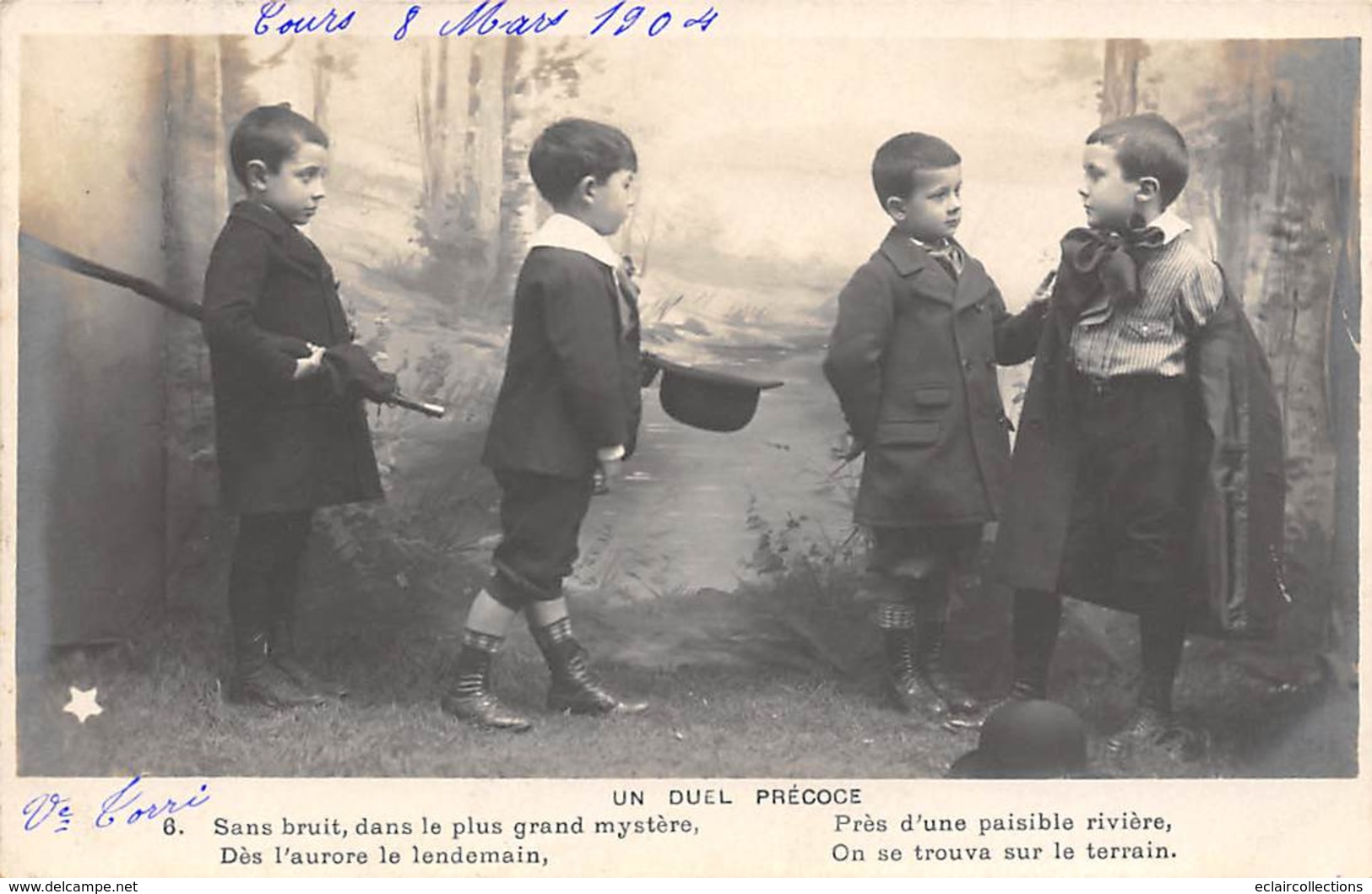 Thème   Escrime.   Série de 10 cartes   Duel d'enfants   Manque la N°1      (voir scan)