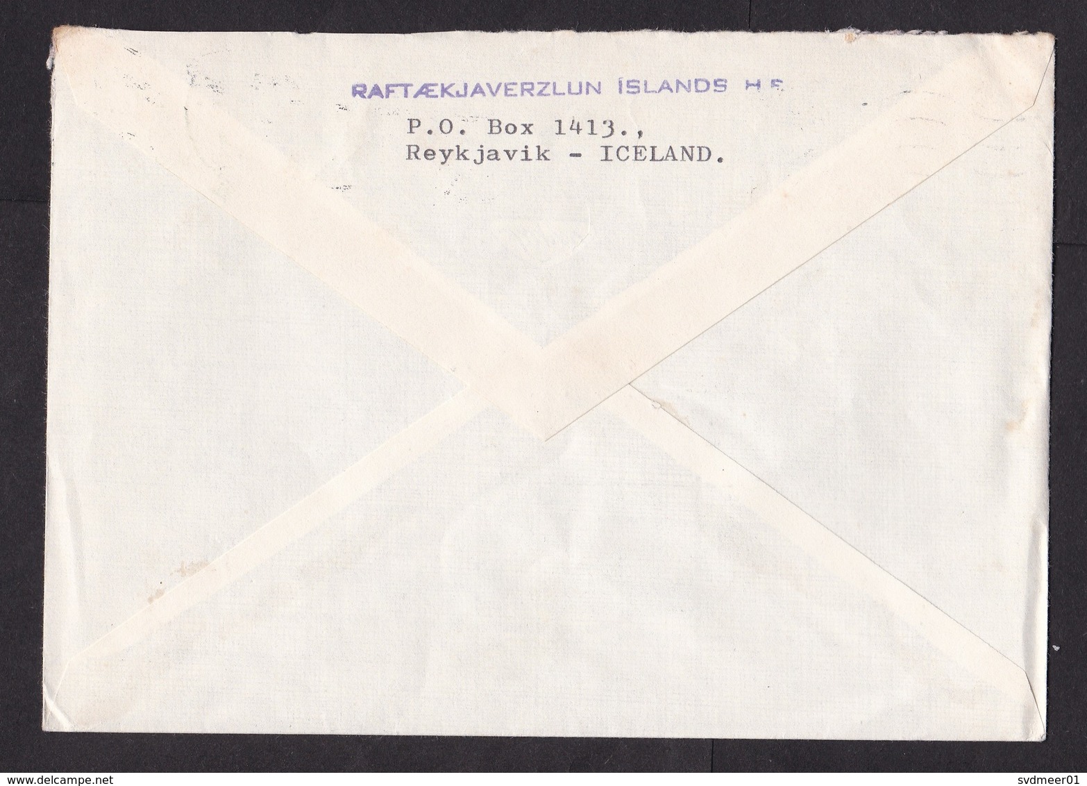 Iceland: Sea Mail Cover To Germany, 1972, 1 Stamp, Grimur Thomsen, Rare Label By Ship, Par Bateau (minor Damage) - Brieven En Documenten