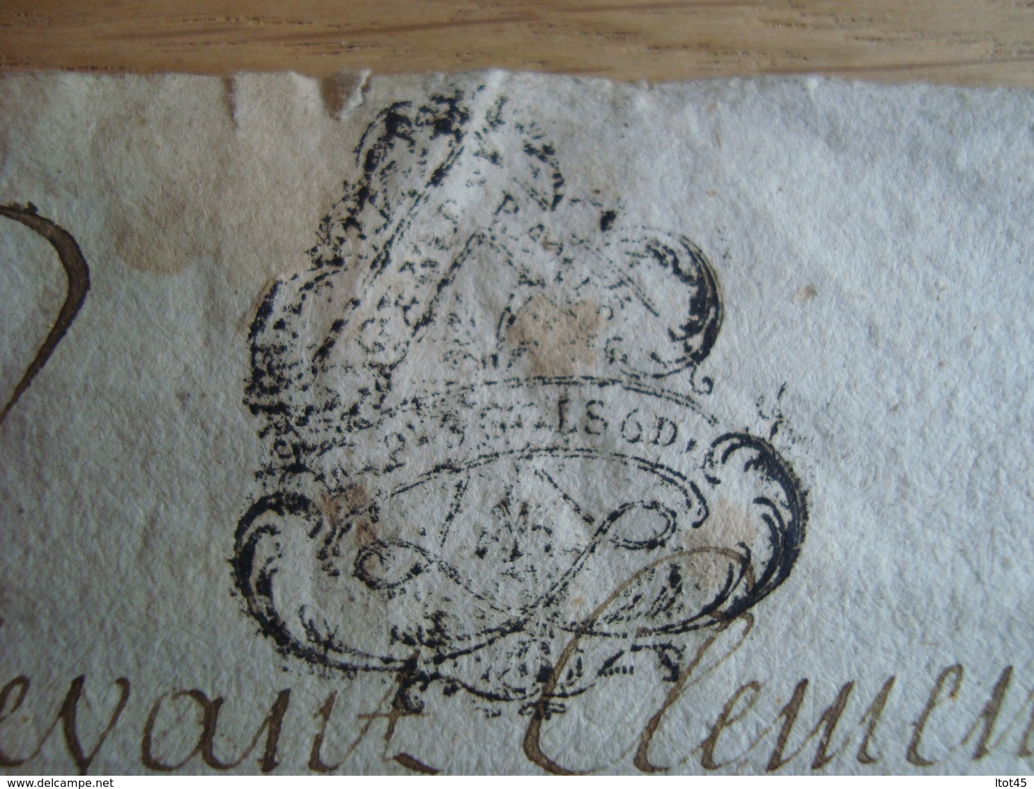 MANUSCRIT 1786 CACHET A DEFINIR - Manuscrits