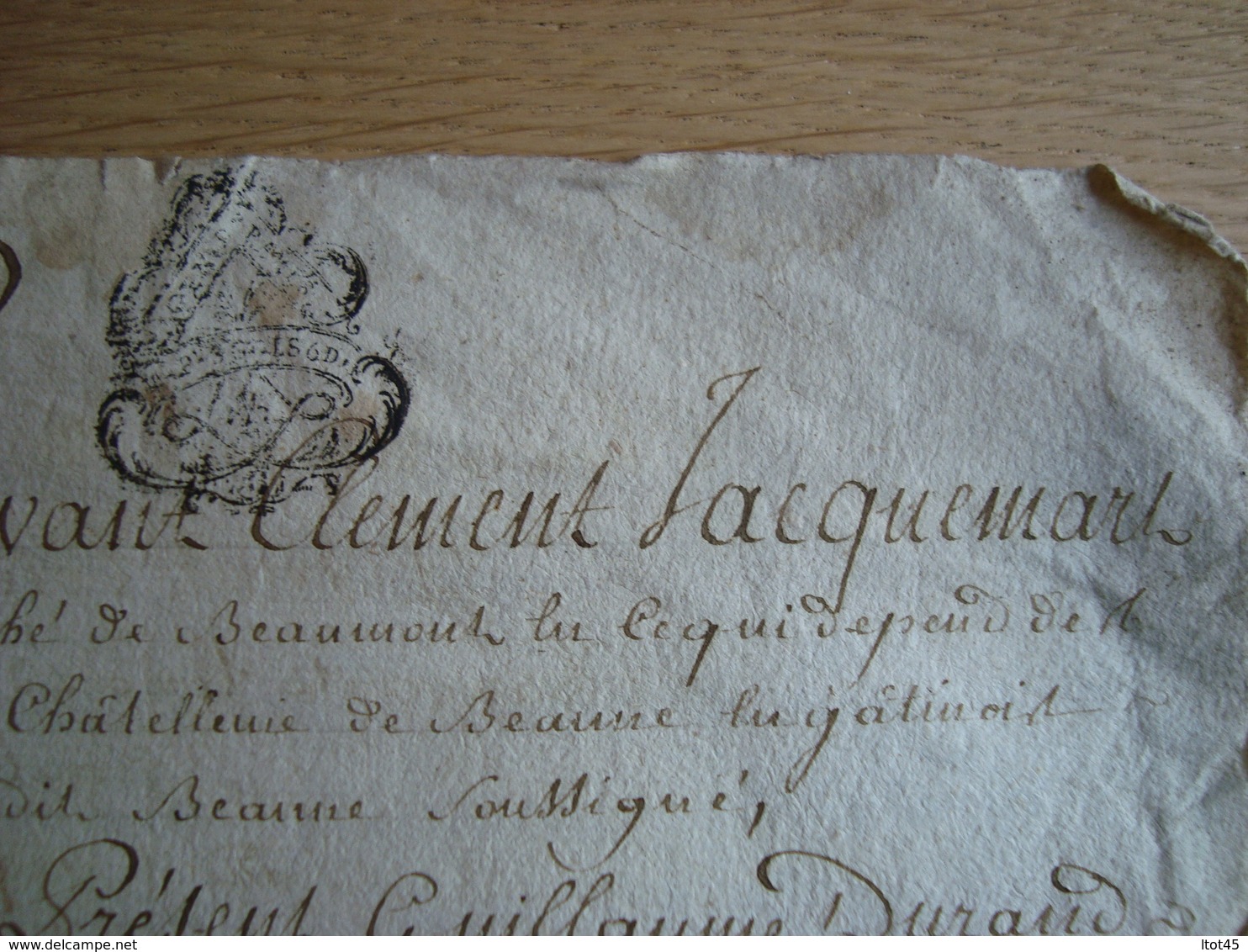 MANUSCRIT 1786 CACHET A DEFINIR