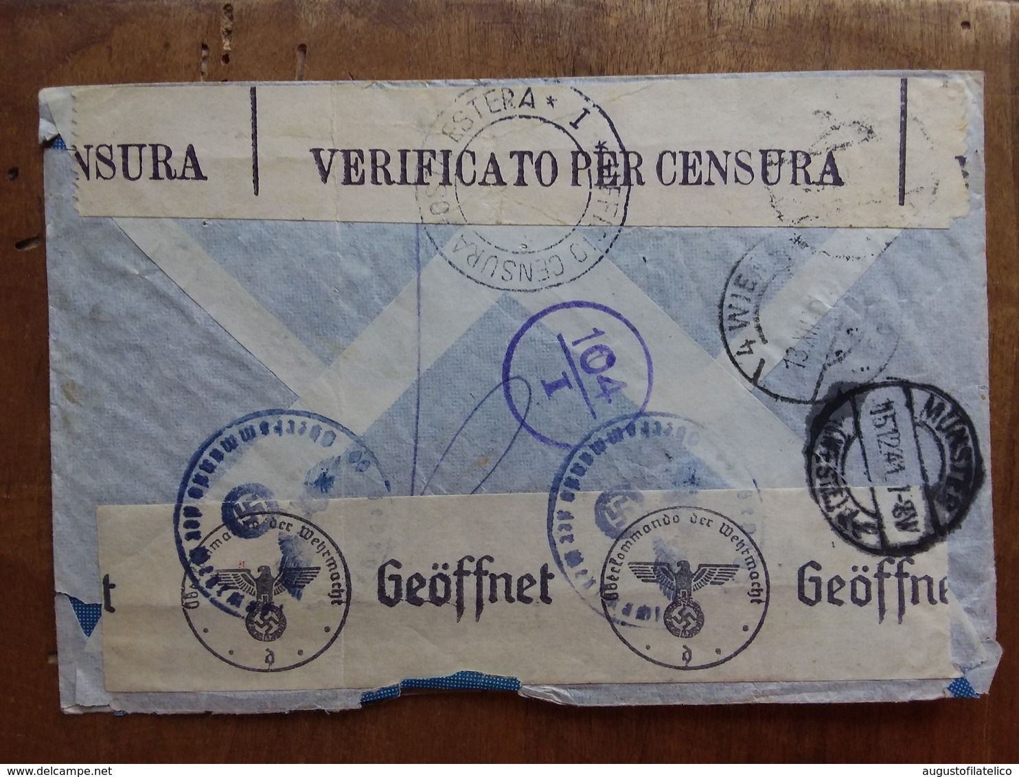 REGNO - Raccomandata Aerea Spedita Da Fiume In Germania Con Verifica Censura + Spese Postali - Marcophilia