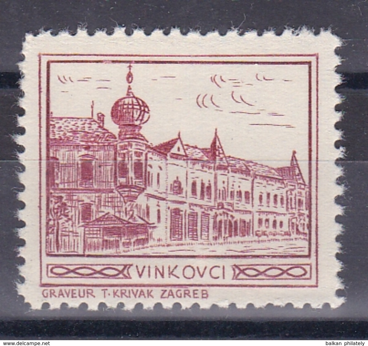 Croatia Yugoslavia 1930’s Vinkovci Student Charity Tax Surchage Label Cinderella Stamp - Croatia