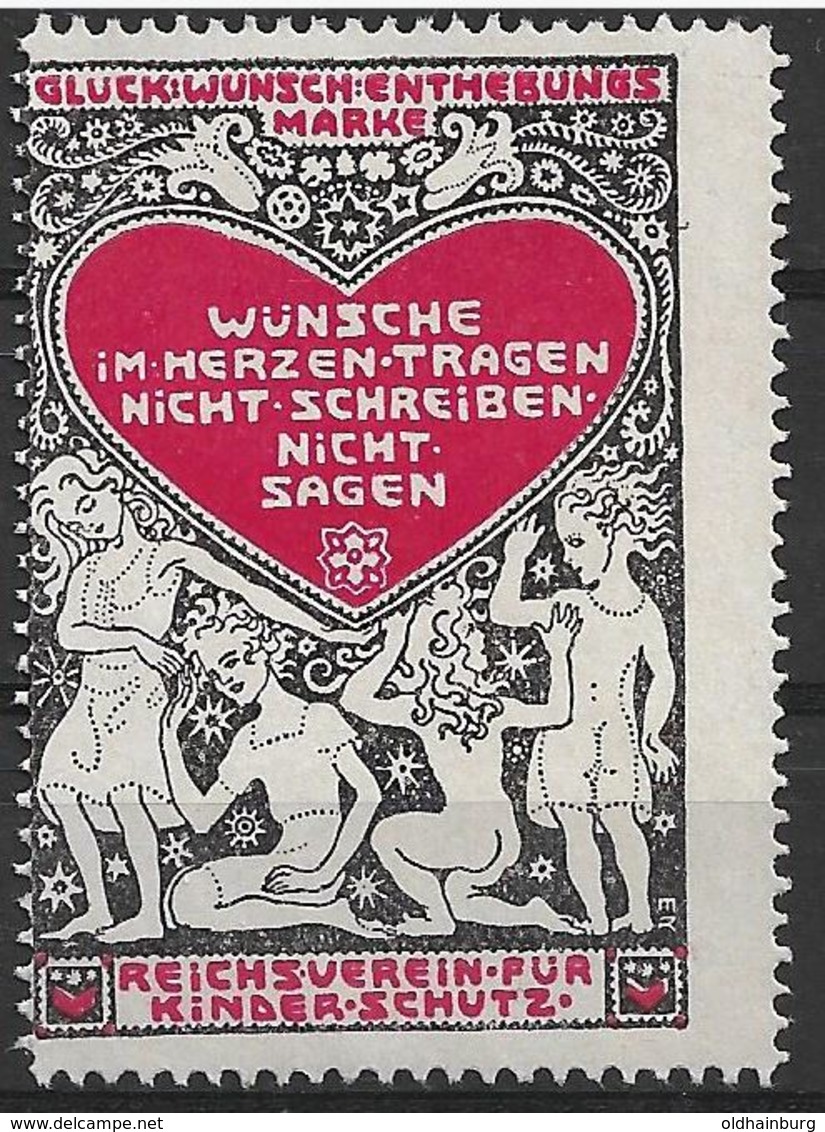 4196f: Vignette Reichsverein Für Kinderschutz (ohne Gummi), Ca. Aus 1922 - Vignetten (Erinnophilie)