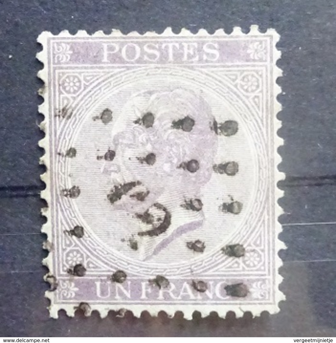 BELGIE   1865   Nr. 21 B  (2)   Tand. 14     Gestempeld    CW 125,00 - 1865-1866 Profile Left