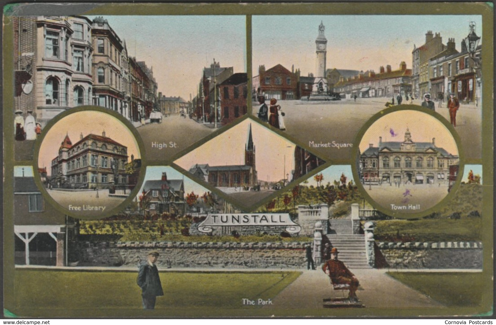 Multiview, Tunstall, Staffordshire, 1914 - Jay Em Jay Postcard - Stoke-on-Trent