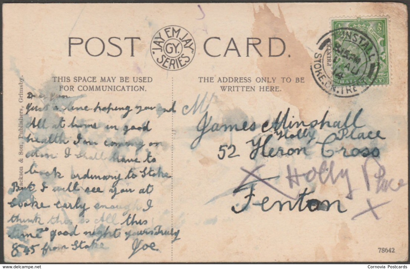 Multiview, Tunstall, Staffordshire, 1914 - Jay Em Jay Postcard - Stoke-on-Trent