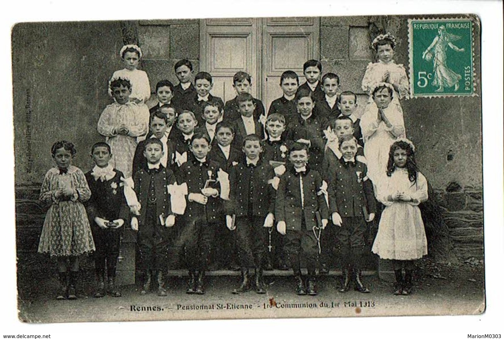 35 - RENNES - Pensionnat Saint Etienne, 1er Communion Du 1er Mai 1913  - 2514 - Rennes