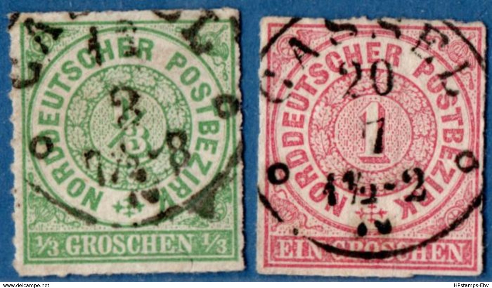 Cassel Einkreis Volständig Auf NDP 1/3 & 1 Gr 1868 German League Complete Postmark - 1812.2811 - Andere & Zonder Classificatie