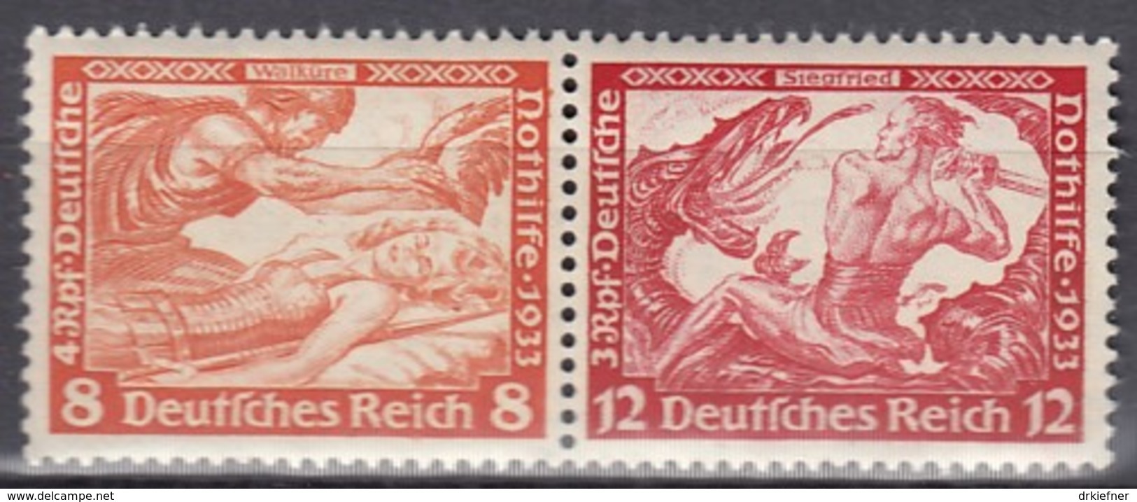 DR  W 57, Postfrisch**, Nothilfe: Wagner 1933 - Se-Tenant