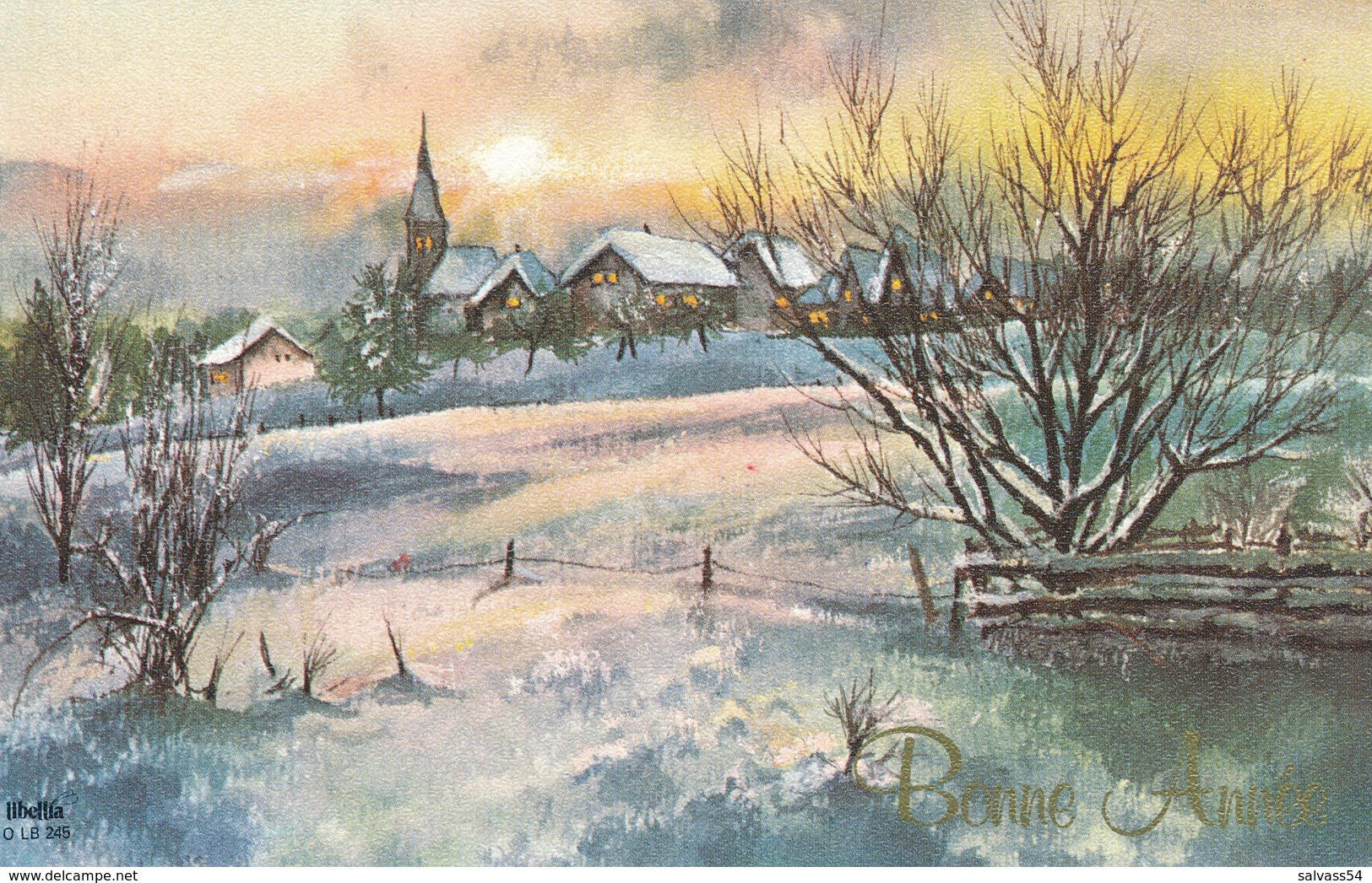 Petite Carte (8,5 Cm X 13,5 Cm) - Bonne Année - Paysage De Neige - - New Year