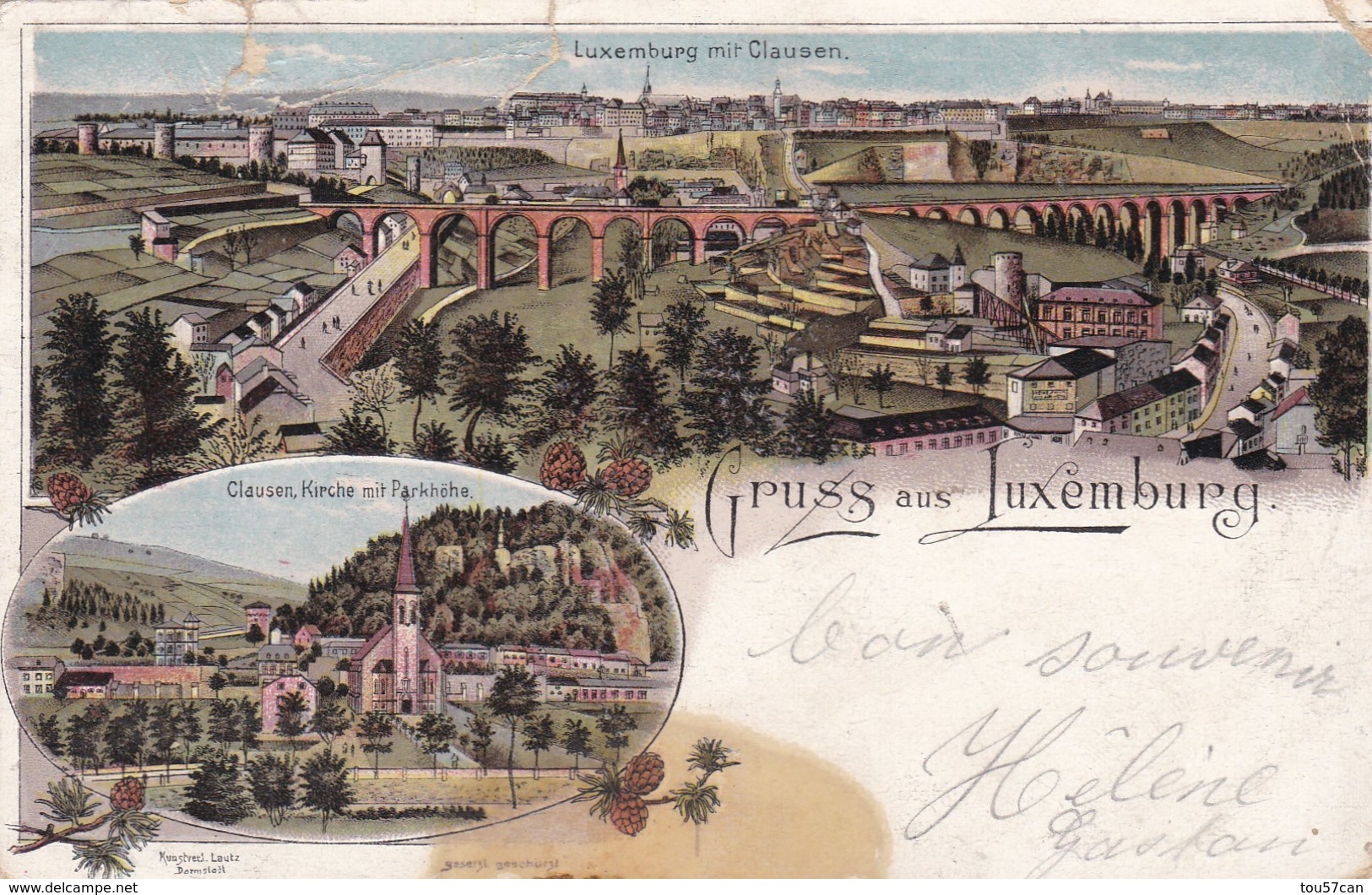 LUXEMBOURG - GRAND DUCHÉ DU LUXEMBOURG - LITHOGRAPHIE DE 1910. - Lussemburgo - Città