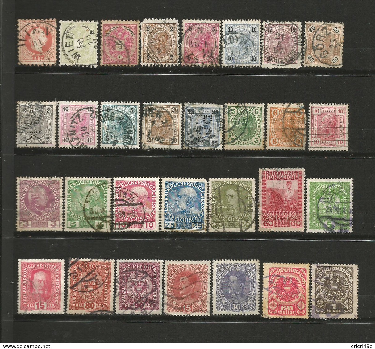 Autriche 1 Lot De 30 Timbres Oblitérés 1867/1918 - Oblitérés