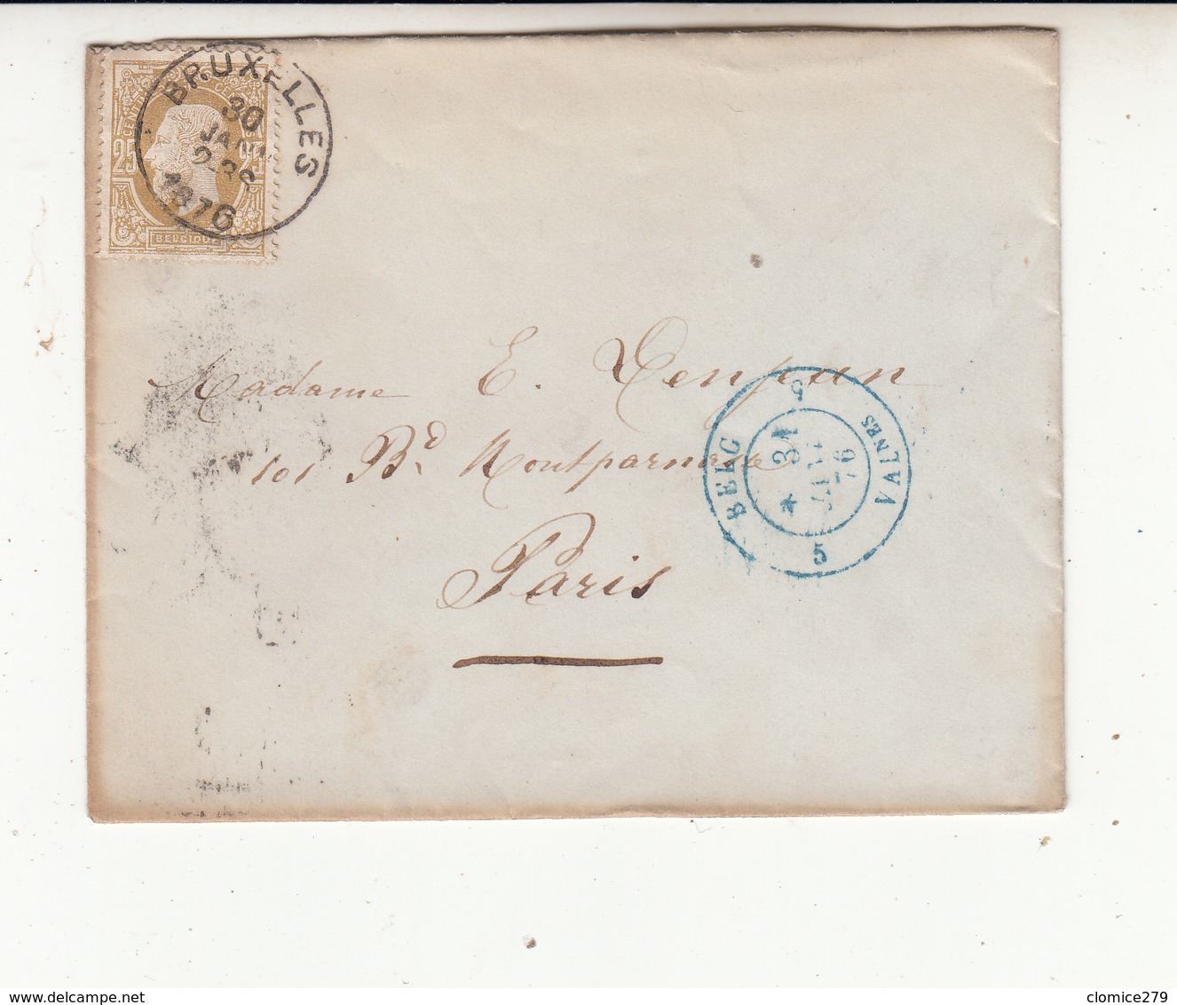 Enveloppe    Avec Timbres N°32 - 1869-1883 Leopold II