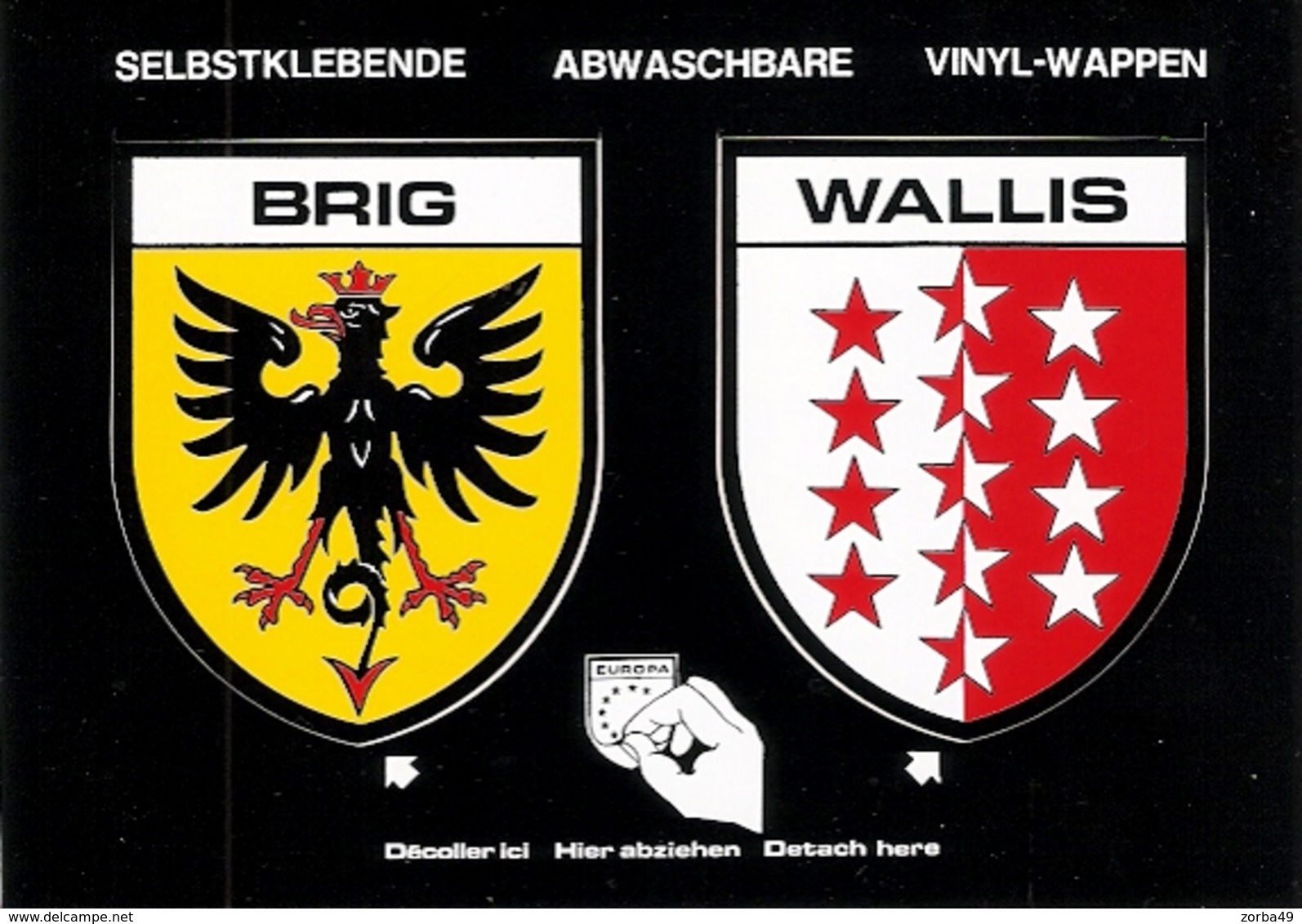 Ecussons Adhésifs De La Commune De BRIG ( Brige ) Et Du Canton Du Valais ( Wallis ) - Autres & Non Classés