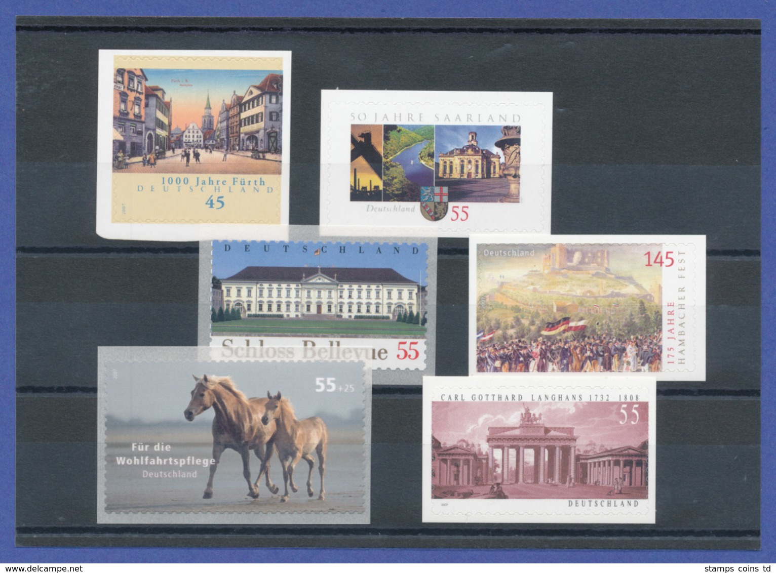 Bundesrepublik Alle Selbstklebenden Briefmarken Des Jahrgangs 2007 Komplett ** - Other & Unclassified